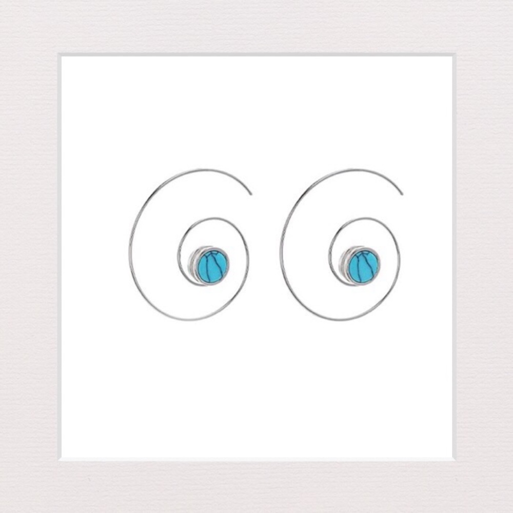 🔴 3 for $25 | Turquoise & Silver Swirl Earrings